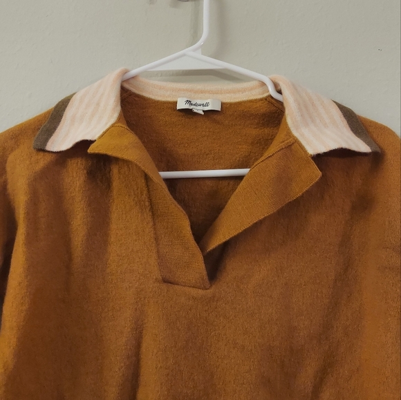 Madewell Colorblock Polo Sweater- 100% Merino Wool! - Picture 4 of 8